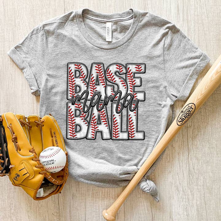 Trendy Transfers - Wholesale Sublimation Transfer - Baseball Mama Faux Embroidery DTF Heat Transfer