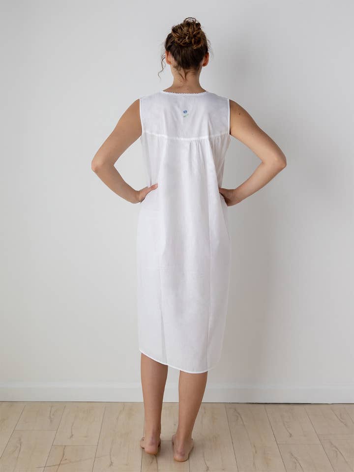 Jacaranda Living - Wholesale Nightgown - Women's - Clara White Cotton Nightgown