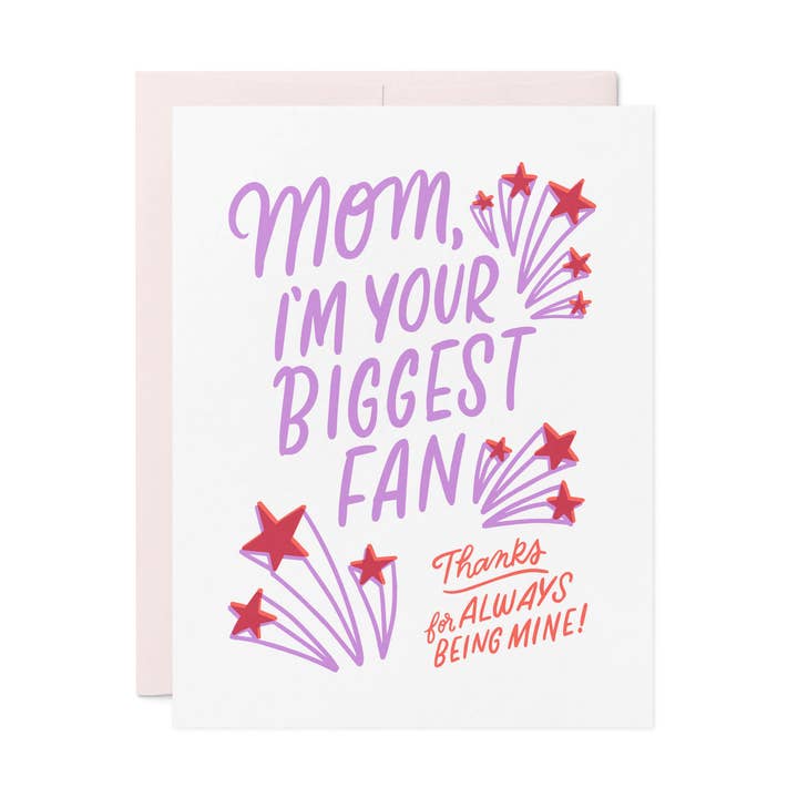 Carte typographique Biggest Fan Mom pour la vente par Friendly Fire Paper