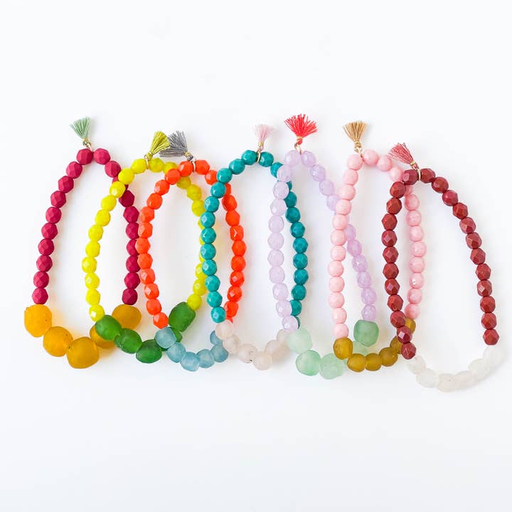 Nest Pretty Things - Wholesale Beaded Bracelet - Recycled African Glass And Mixed Bead Bracelet