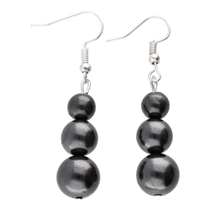 Shungit Sphere Earrings for wholesale by Vives de la Cortada S.L