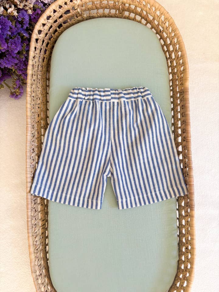 Maria Jasmim Baby & Child - Wholesale Shorts - Kids - Blue Stripe Shorts