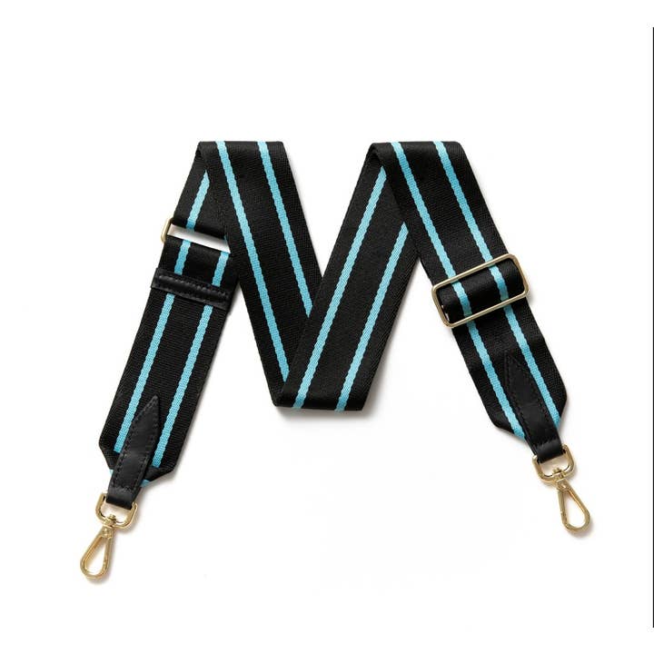 MONTTE DI JINNE - Vente Sangle pour sac – femme - Sangle de sac avec texture en toile et extrémités en cuir - Rayure sportive6