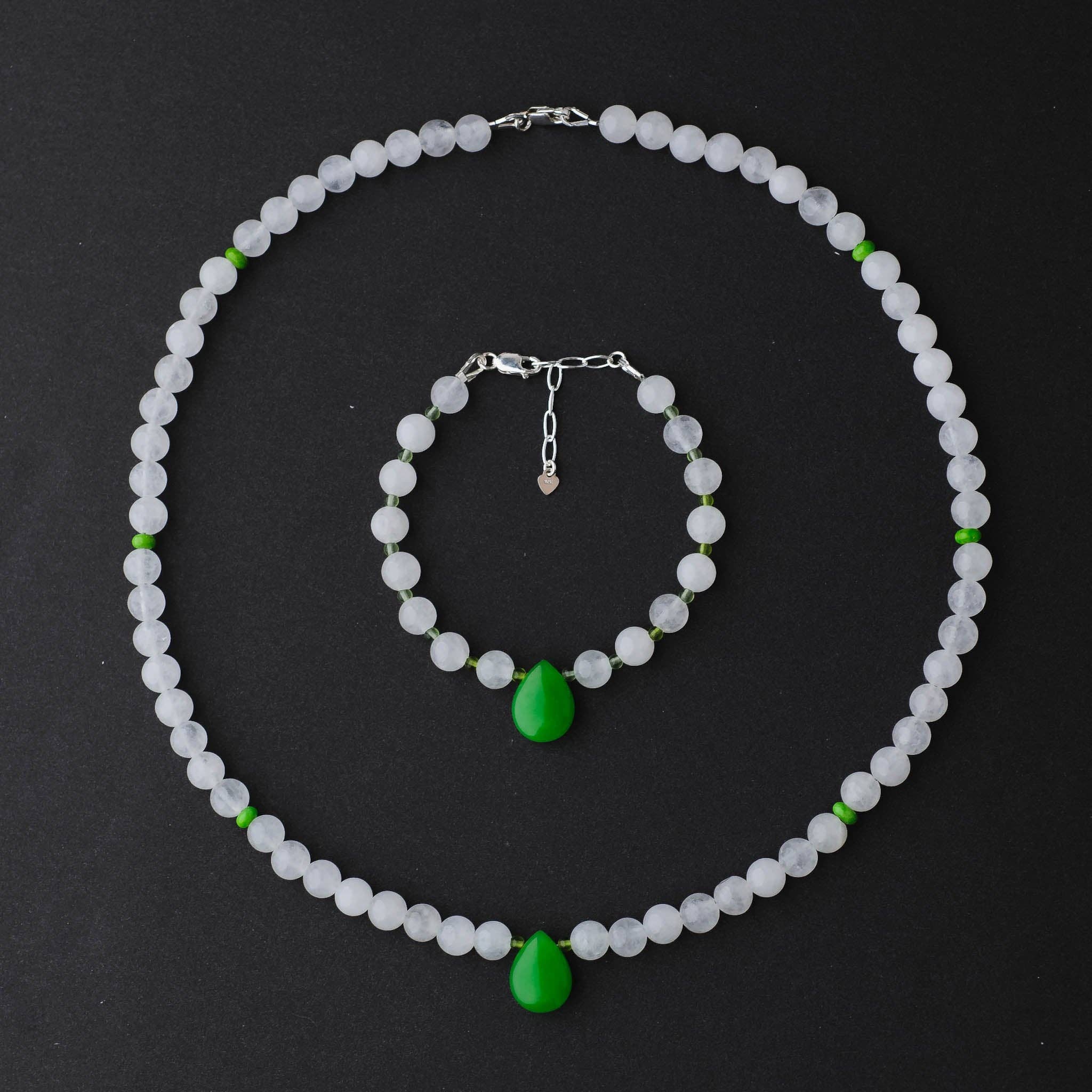 LoveGem Studio LLC - Wholesale Beaded/Pearl Necklace - Handmade Green Jade & Turquoise Necklace – Abundance and Protection Gemstone Jewelry by LoveGem Studio4