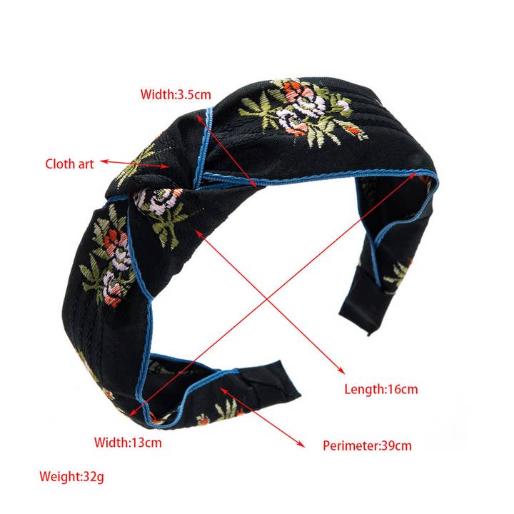 ACCITY - Wholesale Fashion Headband - Women's - WOMEN NEW CROSS EMBROIDERY HEADBAND_CWAHA19723