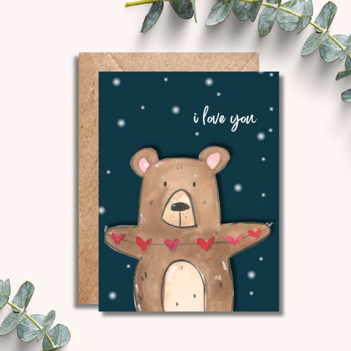 Carte de vœux "Je t'aime, Ours" pour la vente par Amy Rae Maker