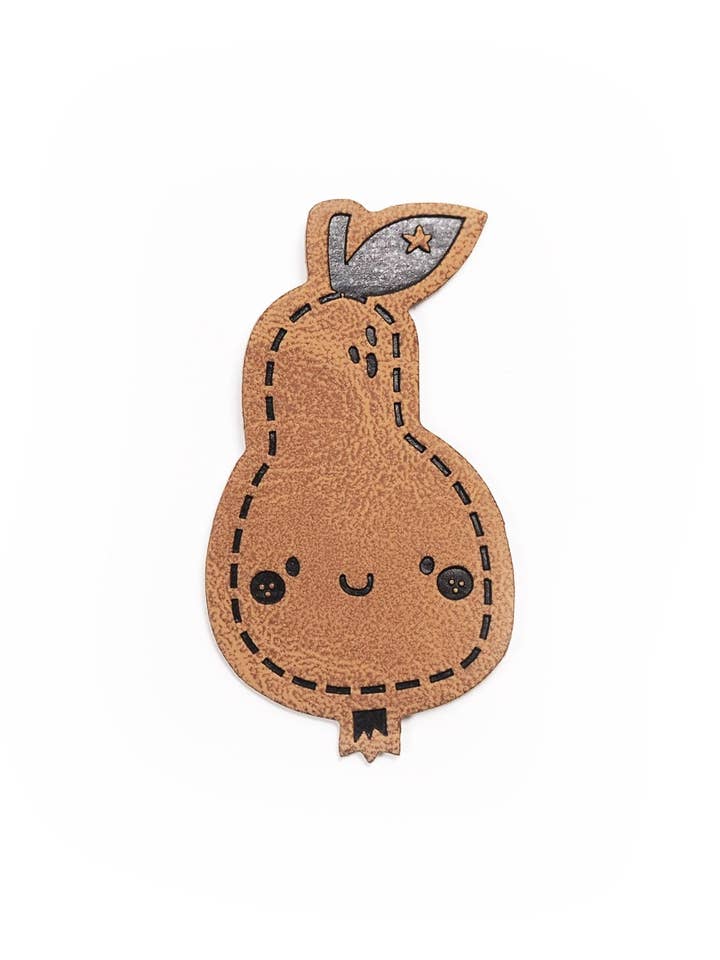 Etiquette en cuir synthétique - poire *thermocollant* pour la vente par Paul und Clara