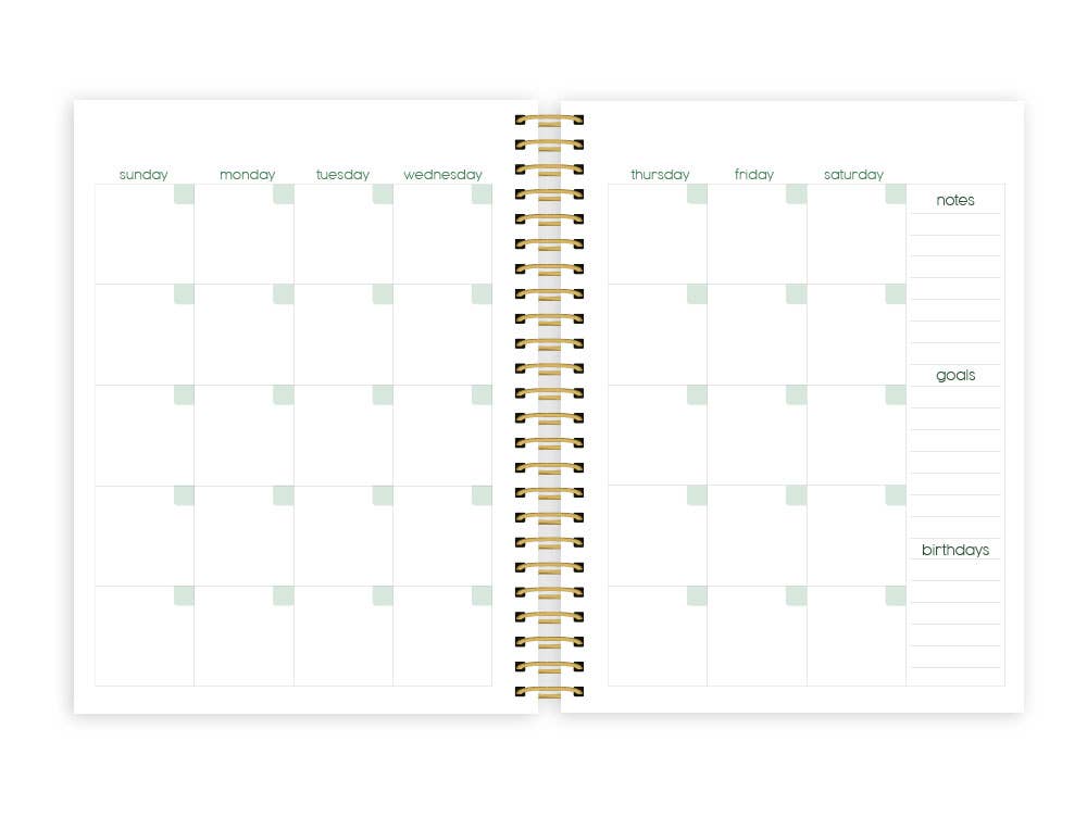 Paper House Productions – wholesale Planerare – Weekly Planner - Gröna blad4