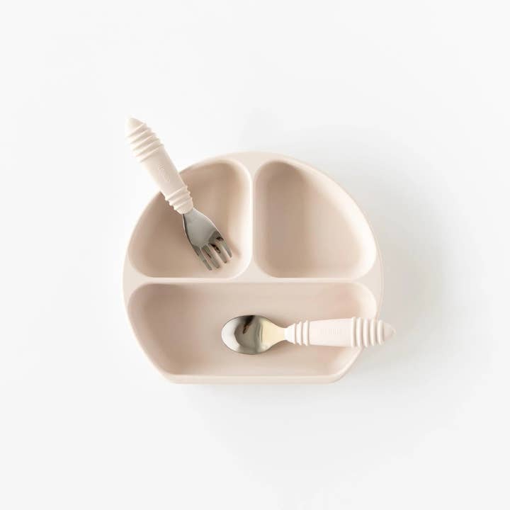 Bumkins - Wholesale Flatware Set - Kids & Baby - Spoon + Fork: Sand