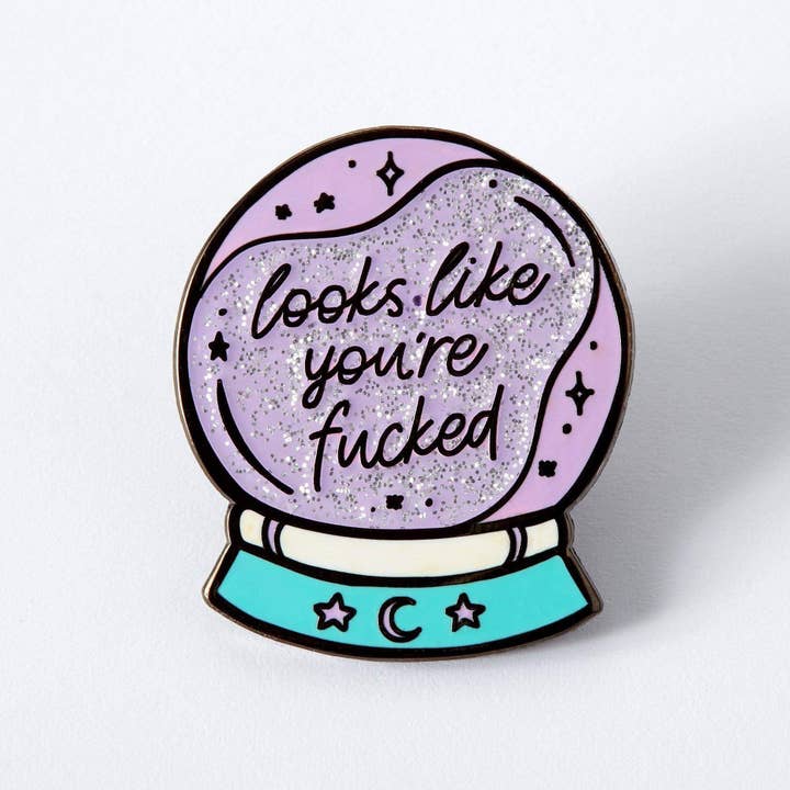 Punky Pins - Wholesale Lapel Pin/Button - You're Fucked Crystal Ball Enamel Pin1