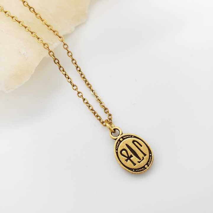 Discoveries, Inc. – wholesale Hänge-/berlockhalsband – Egyptisk skarabé-hänge - Mini, antikguld