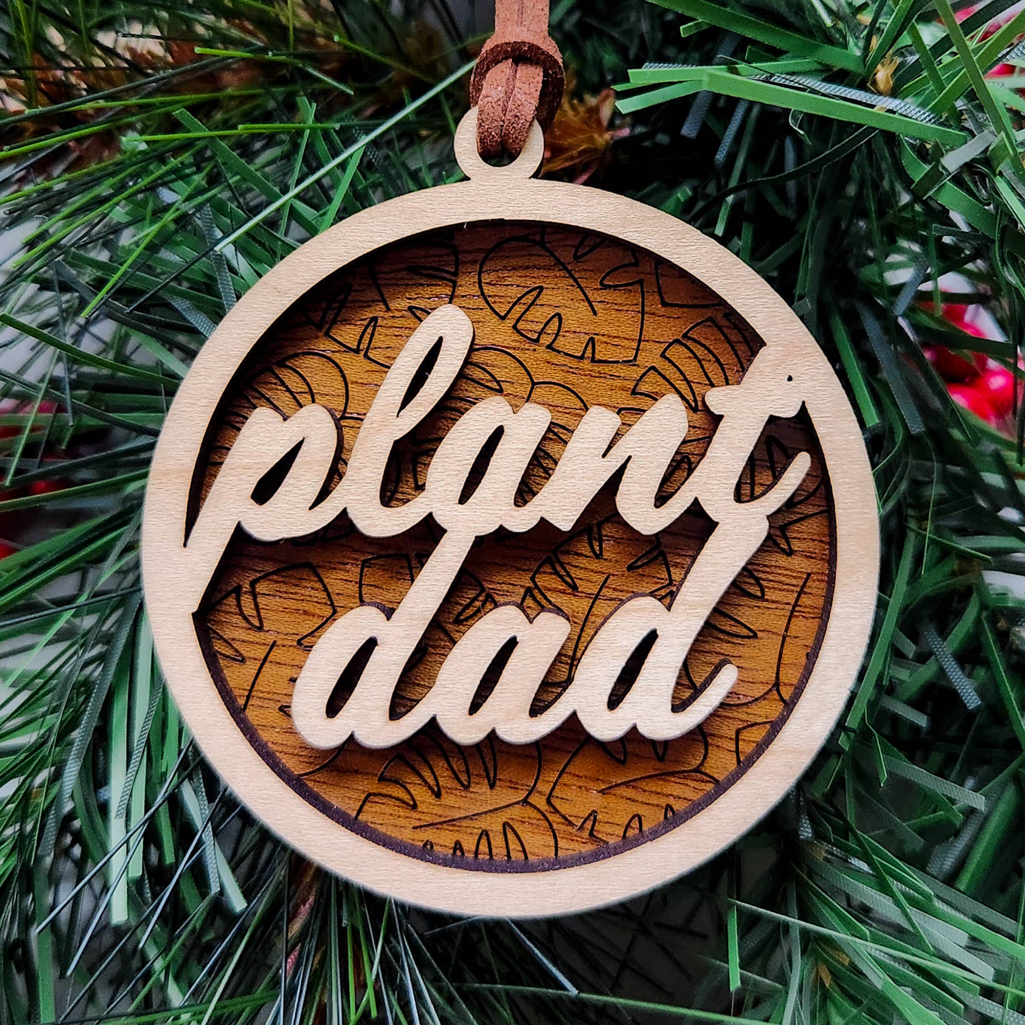 Leaf & Node - Vente Objets de décoration - Décoration de Noël Plant Lady, Lover, Dad, en bois stratifié9