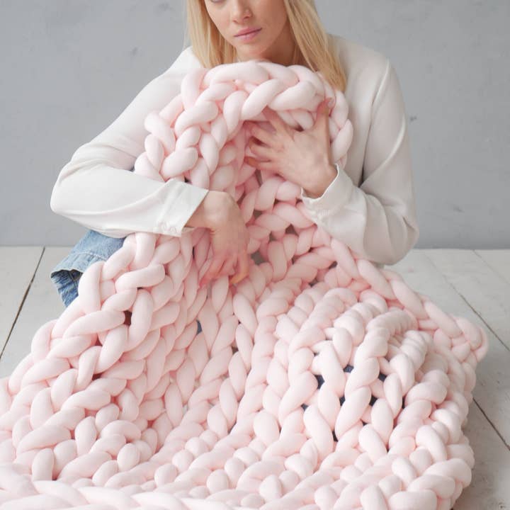 woolexperts - Wholesale Throw Blanket - Chunky knit blanket Chunky Cotton Throw blanket OEKO-TEX
