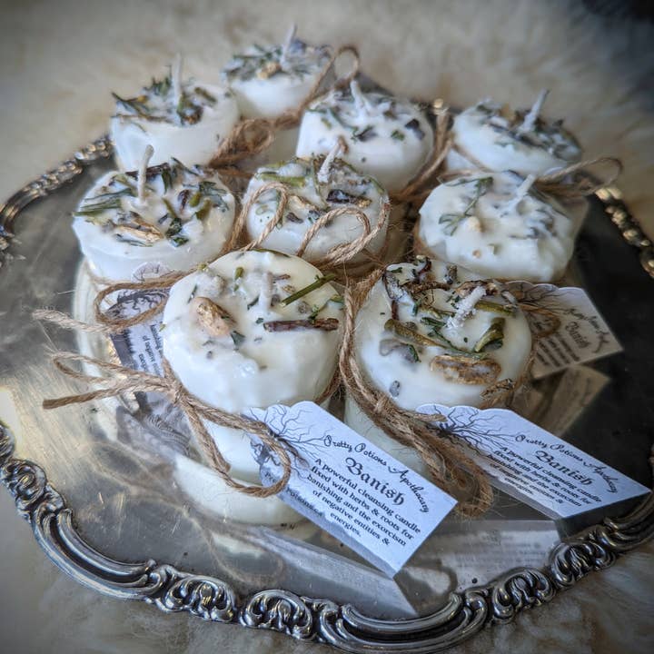 Pretty Potions Apothecary - Venta al por mayor Vela votiva - Vela votiva a base de hierbas BANISH Ritual2