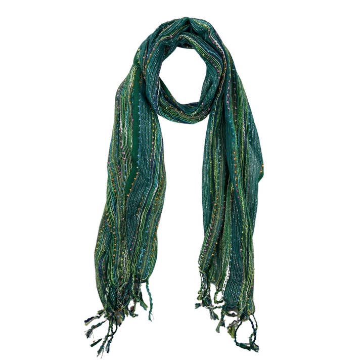 Humble Hilo - Wholesale Scarf - Women's - Humble Hilo Multicolored Thread Artisan Scarf