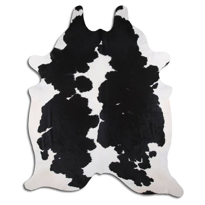 home mart goods - Wholesale Area Rug - 6x7 Feet Black & White Spotted Cowhide Handmade Area Rug
