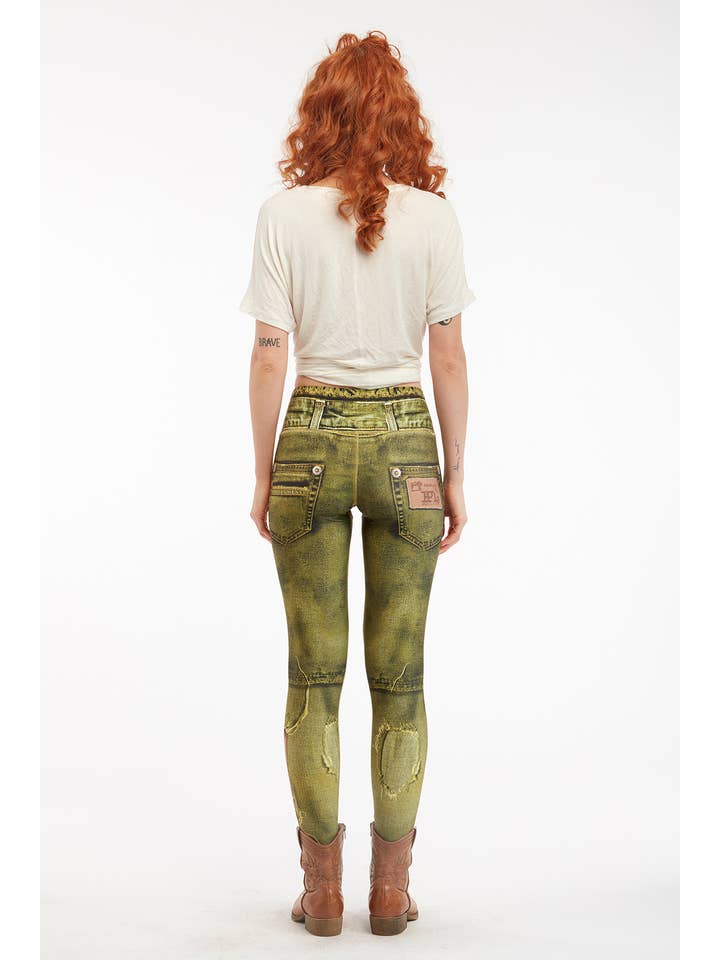 IPNG Design - Vente Legging tendance – femme - Legging à imprimé jean déchiré - Basique8