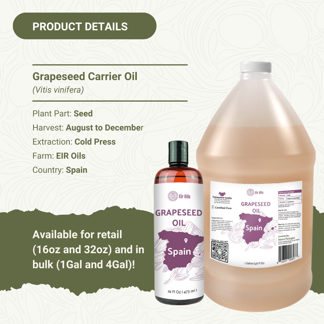 Nature Packaged - Wholesale Bath/Body Oil - Grapeseed Carrier Oil - 100% Pure - Farm-Direct Sourcing7