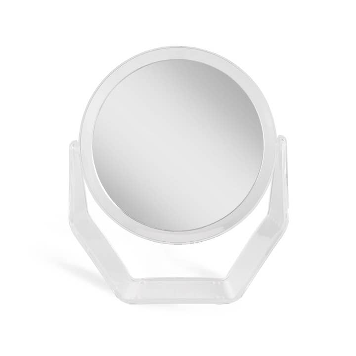 Clear Acrylic Makeup Mirror with Magnification & Swivel for wholesale on Faire