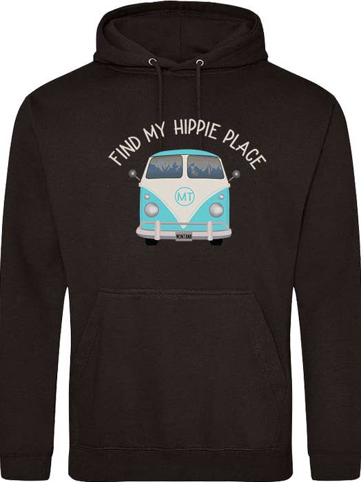 Customizable "Find My Hippie Place" Unisex Hoodie for wholesale by MT Brand Apparel