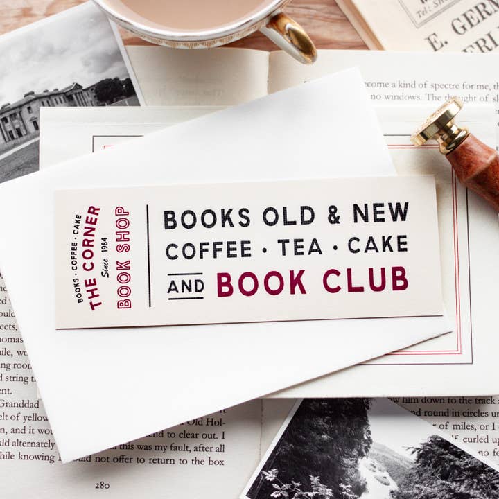 Vintage Bookshop Bookmark The Corner Bookshop for wholesale by Literary Craft Parlour