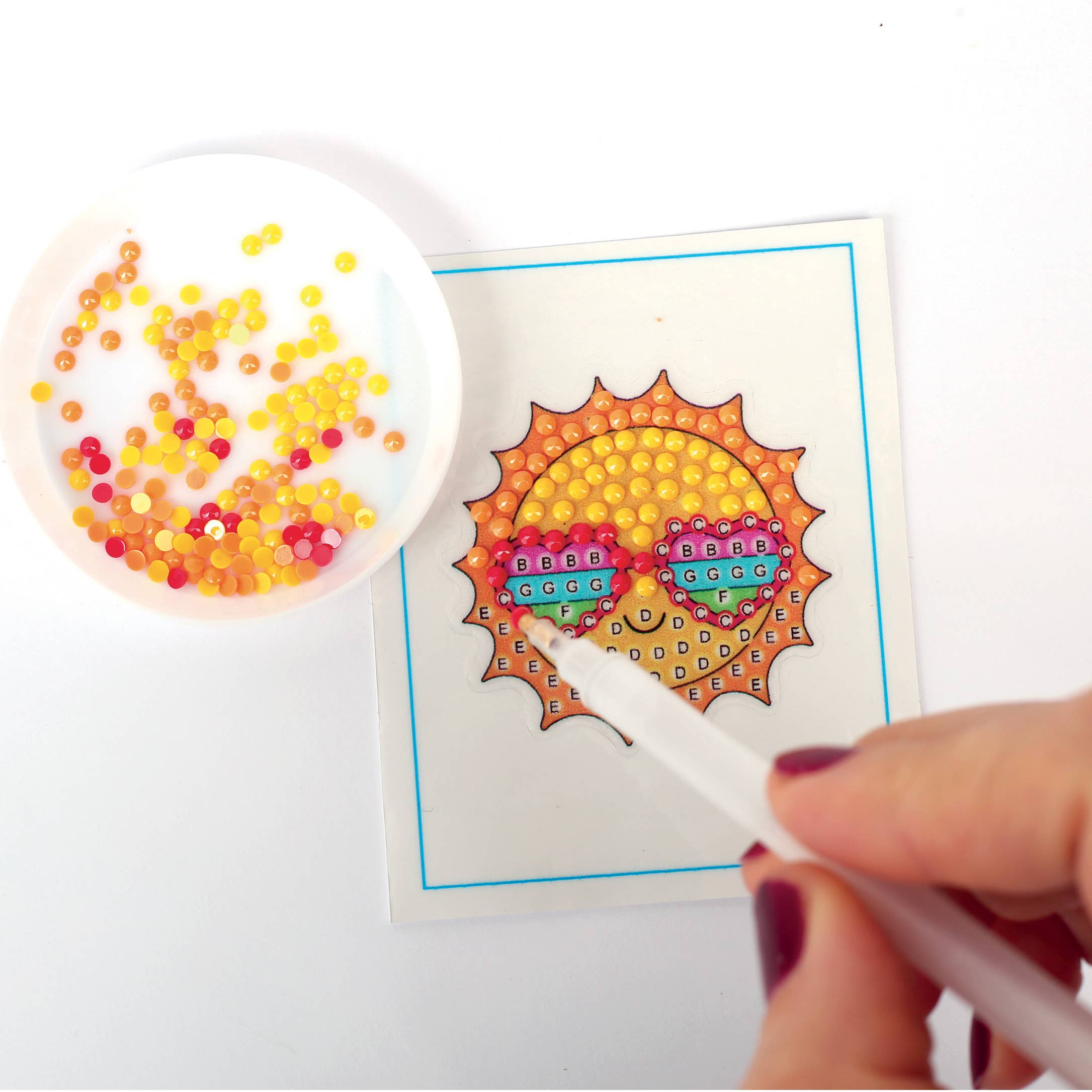 Graine Créative - Wholesale DIY Craft Kit - Kids - DIAMOND MOSAIC STICKER KIT - SUN2