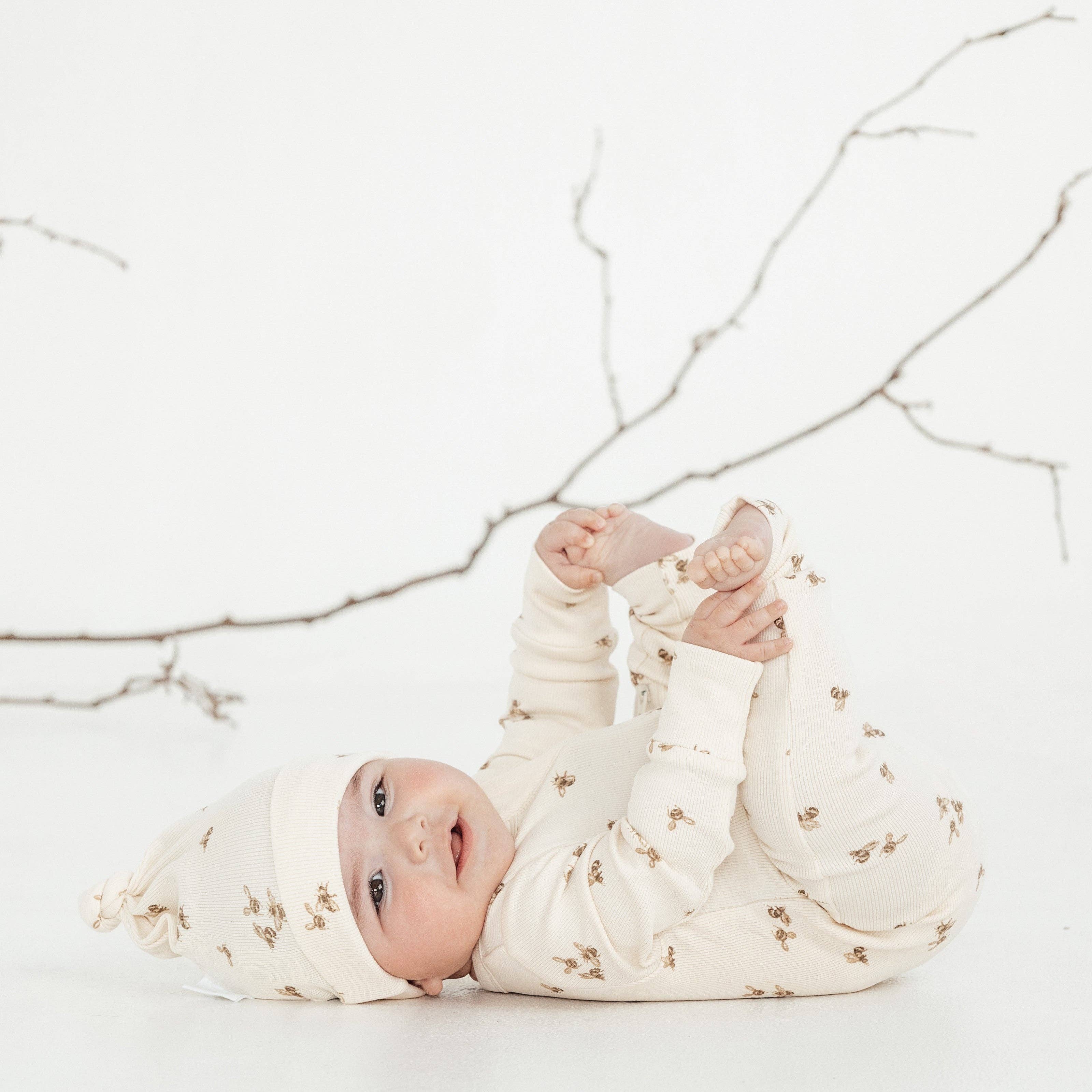 Natural Bee Luxe Rib Knot Hat for wholesale on Faire1