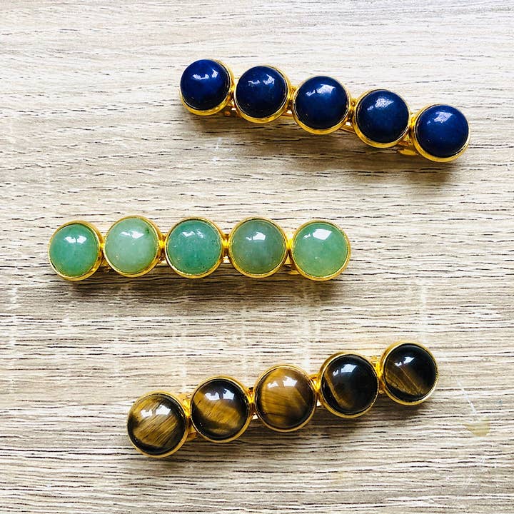 Estelle large barrette natural stones for wholesale by YSIE