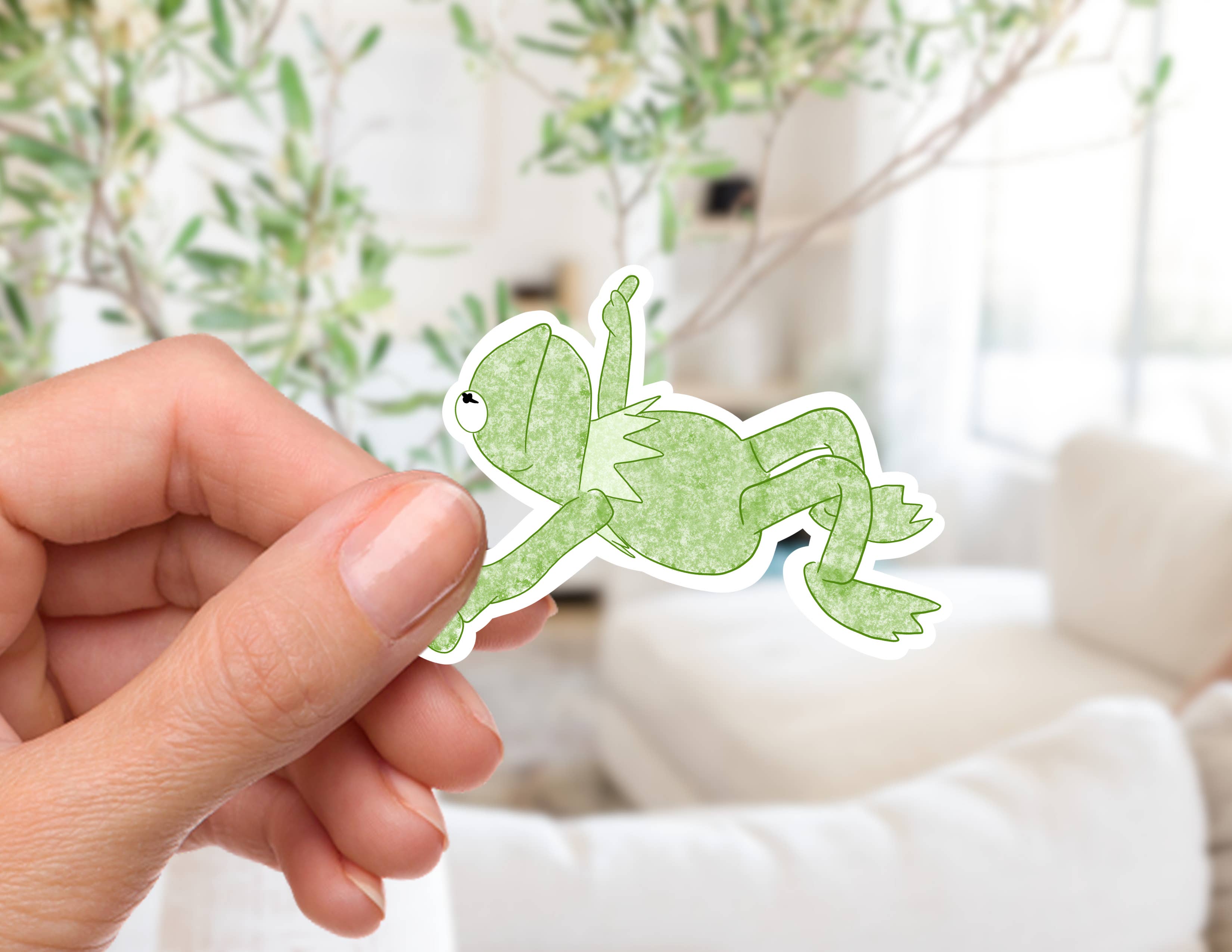 Couch McDoodles - Wholesale Sticker - Kermit Feels Meme Sticker