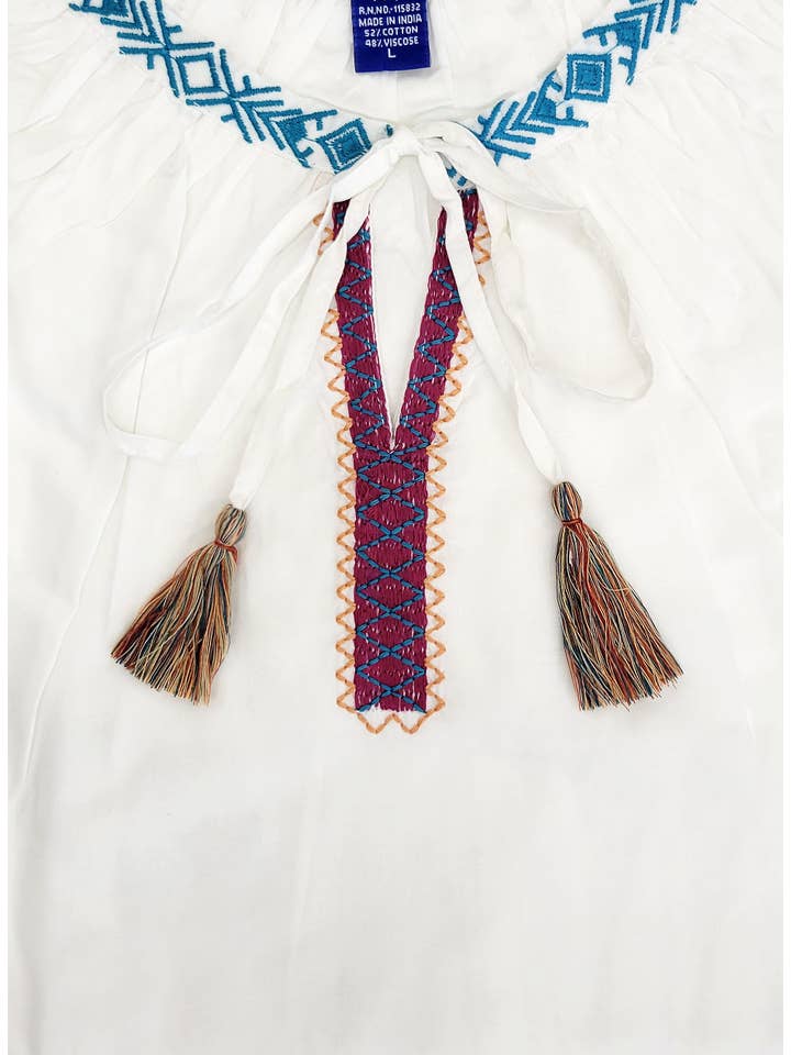 Raj Trading & Imports (USA) Inc. - Wholesale Blouse - Women's - Adriana Floral Needlepoint Embroidered Top5