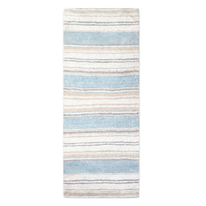 Maui Badlöpare bomull 2'x5' Coastal Blå/Beige/Vit för wholesale av chardin home