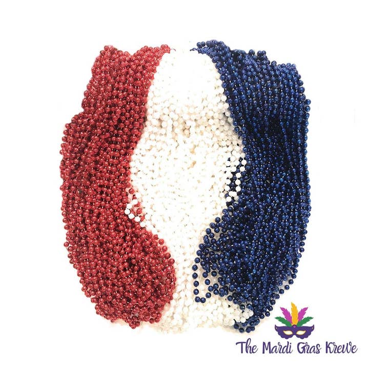 The Mardi Gras Krewe - Wholesale Party Favor - Mardi Gras Beads 33 inch 7mm, 6 Dozen, 72 Necklaces