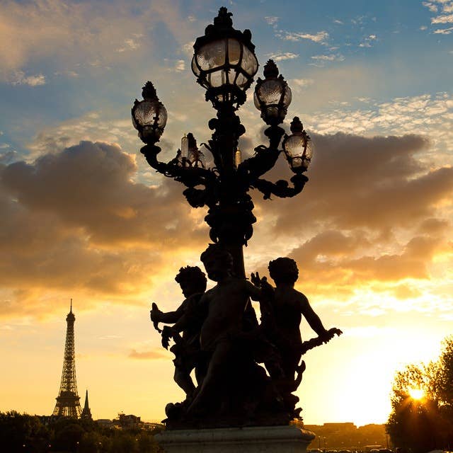 Solnedgang over Paris for engroshandel hos Joseph Eta