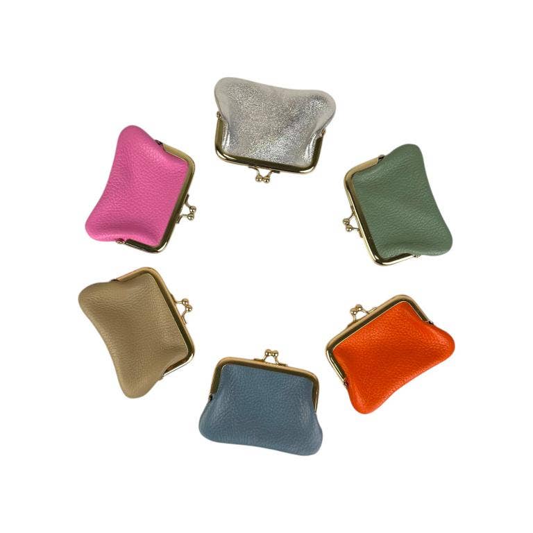 Chenson & Gorett - Wholesale Coin Purse - Women's - Italian Leather Wallet with Click and High Quality. Grain1