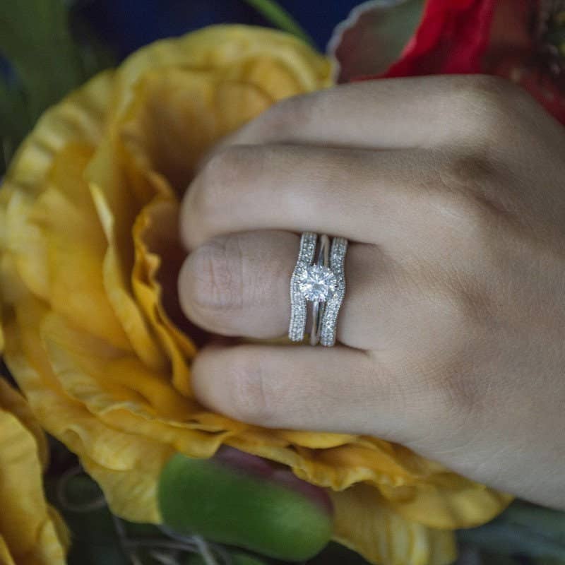 TwoBirch - Vendita all'ingrosso Anelli di fidanzamento - Anello di fidanzamento in argento Sterling con moissanite da 0,48 ct6