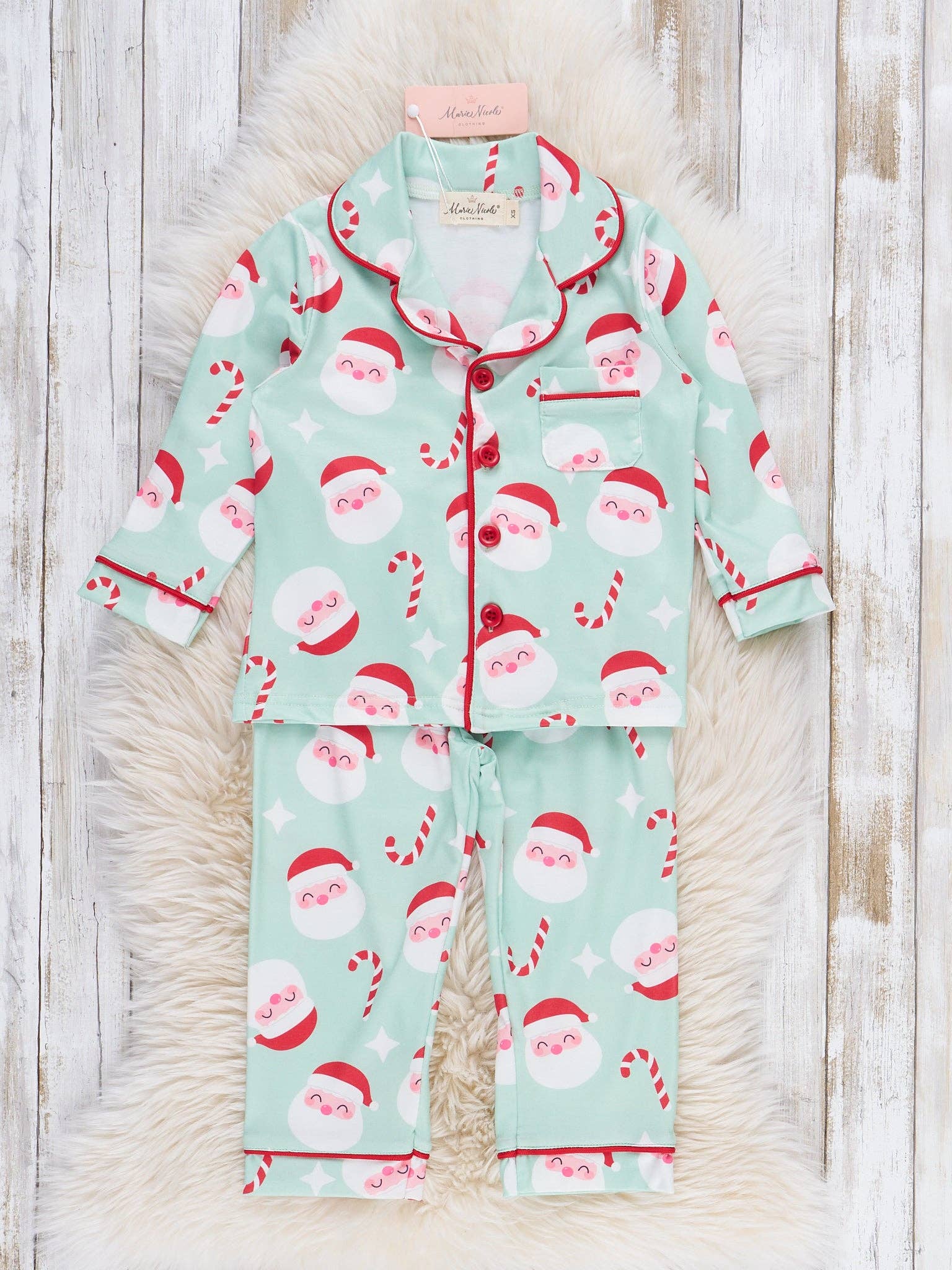Marie Nicole Clothing - Wholesale Sleepwear Set - Kids - Cane & Claus Holiday Pajamas - Boy
