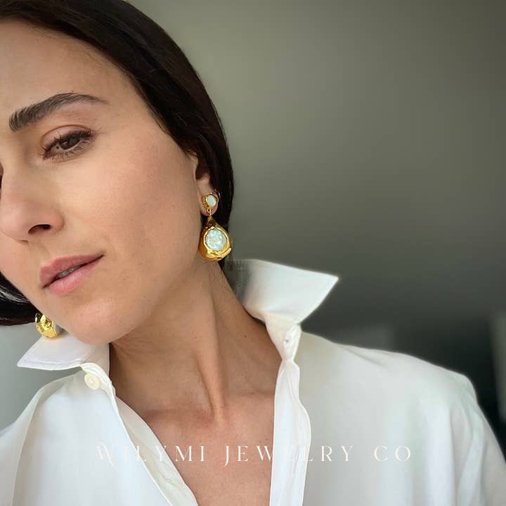 WILYMI Jewelry Co - Wholesale Dangle Earrings - CLARITY Mallorca + Freshwater Pearl Cocktail Earrings