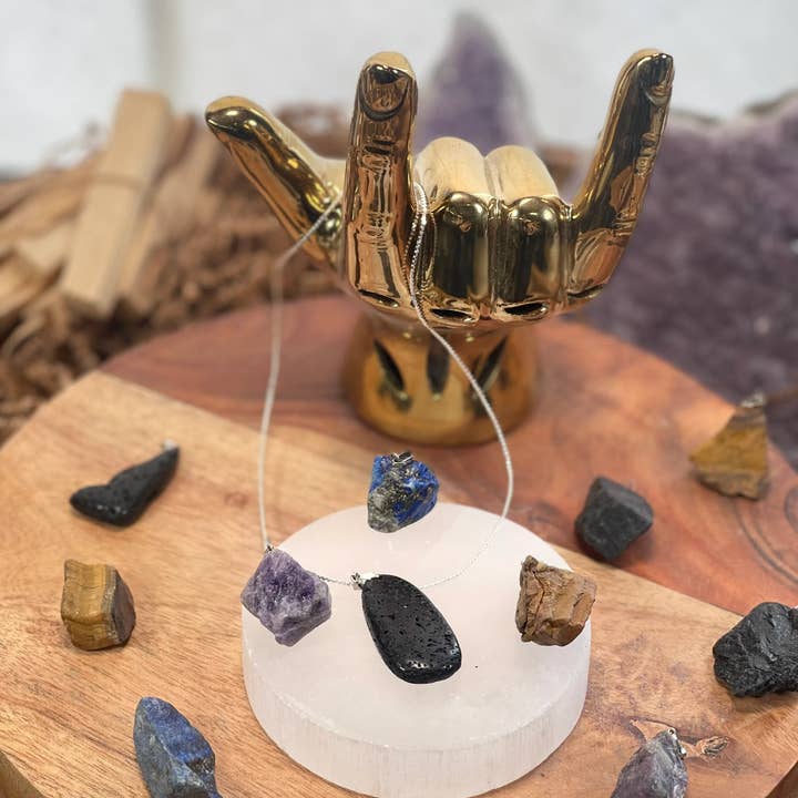 CaNatureLover - Vente Colliers à pendentif - Collier en améthyste brute naturelle, pendentif en améthyste naturelle brute