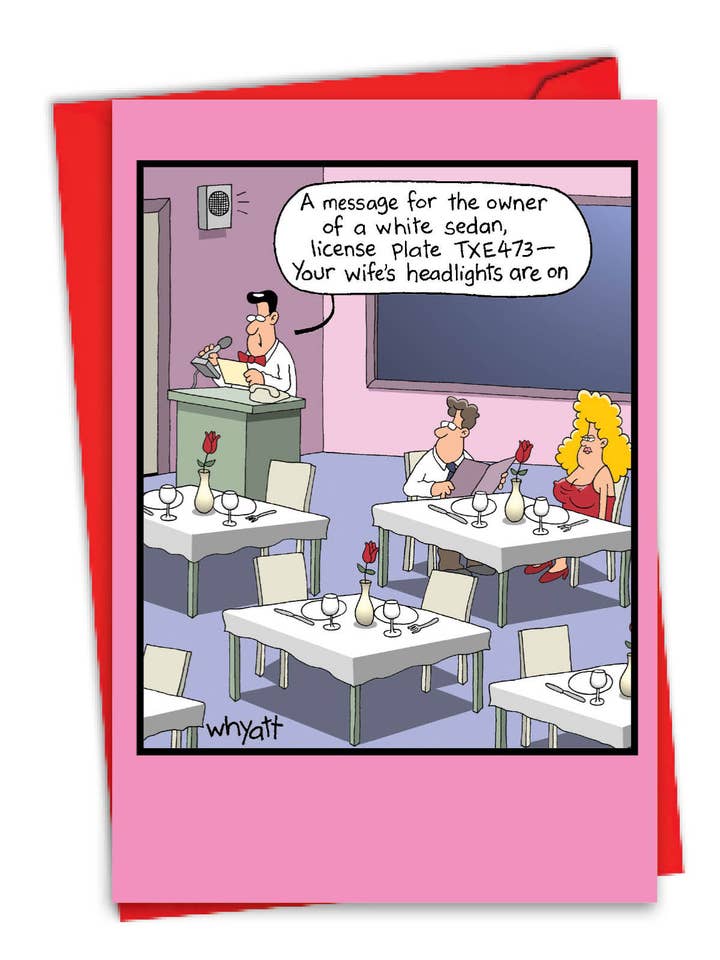 Cartão de Dia dos Namorados - Wifes Headlights por atacado de NobleWorks