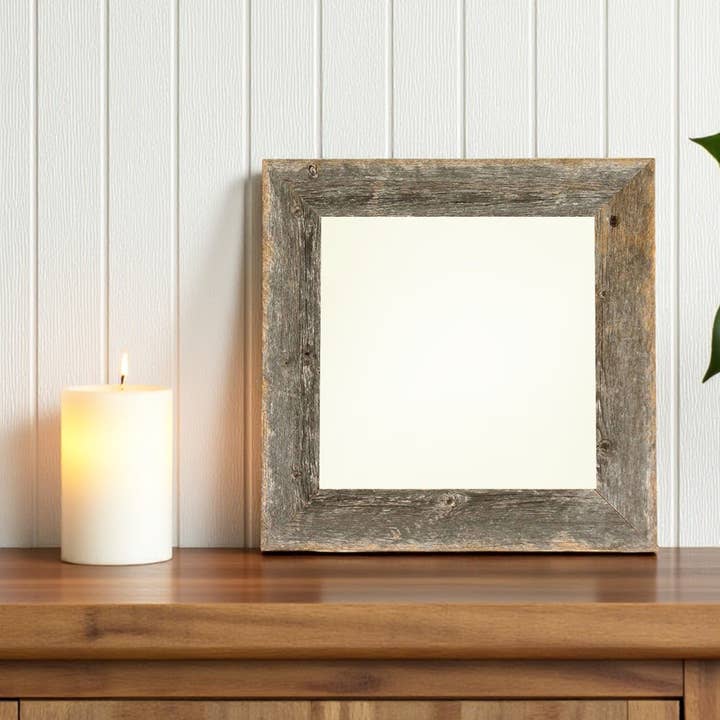 Grått massivt träbordsskiva fotoram 6" x 6" för wholesale av HomeRoots