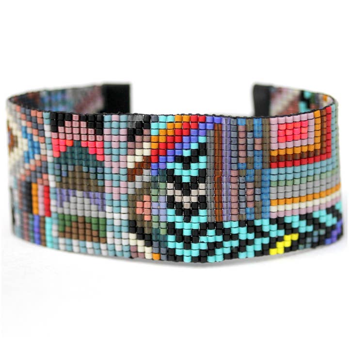 Pulseira de punho em vidro Delica, tecido à mão Mira por atacado de Julie Rofman