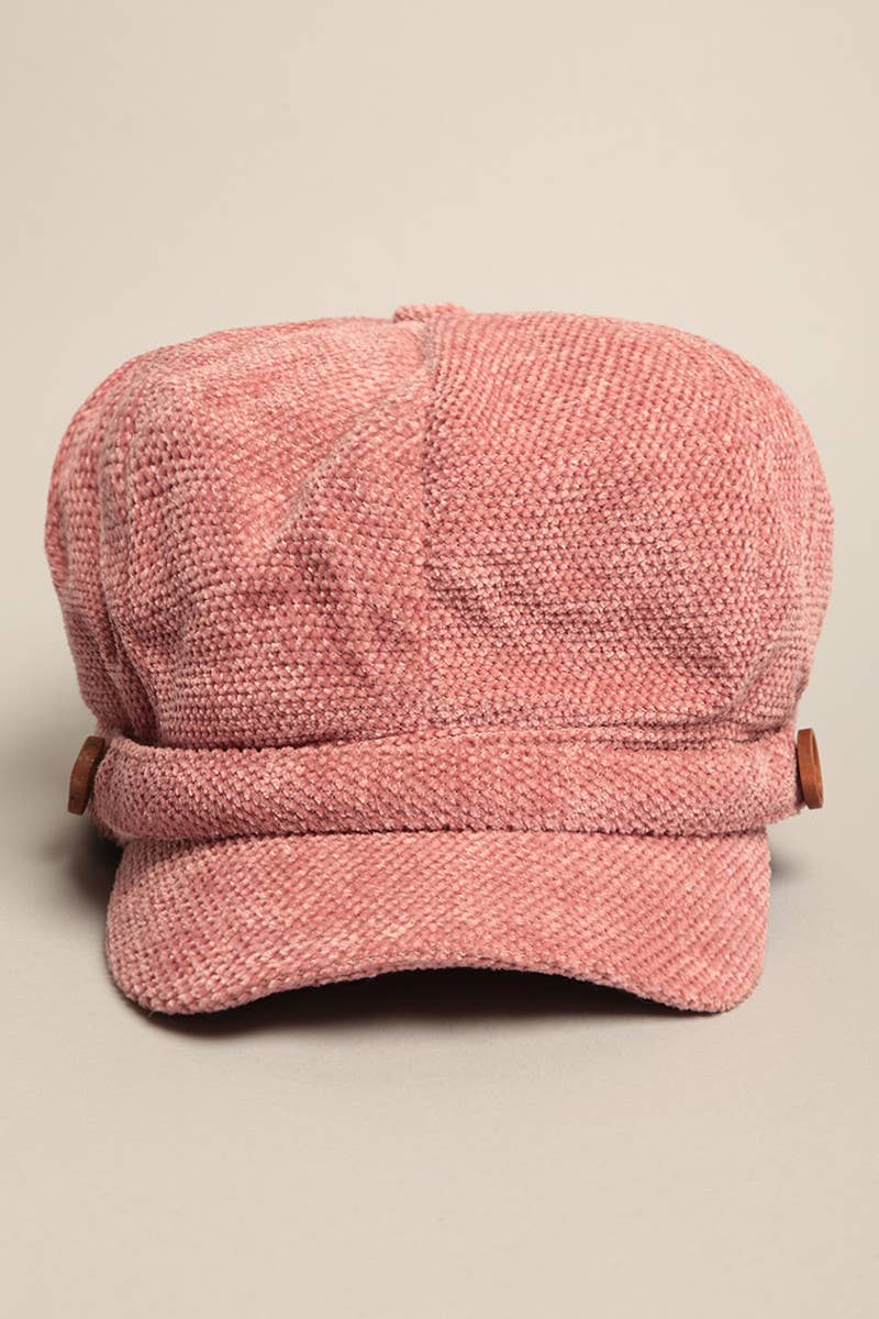 Fashion City - Vendita all'ingrosso Berretto - Donna - Cappello da donna in ciniglia con visiera Baker con elastico posteriore13