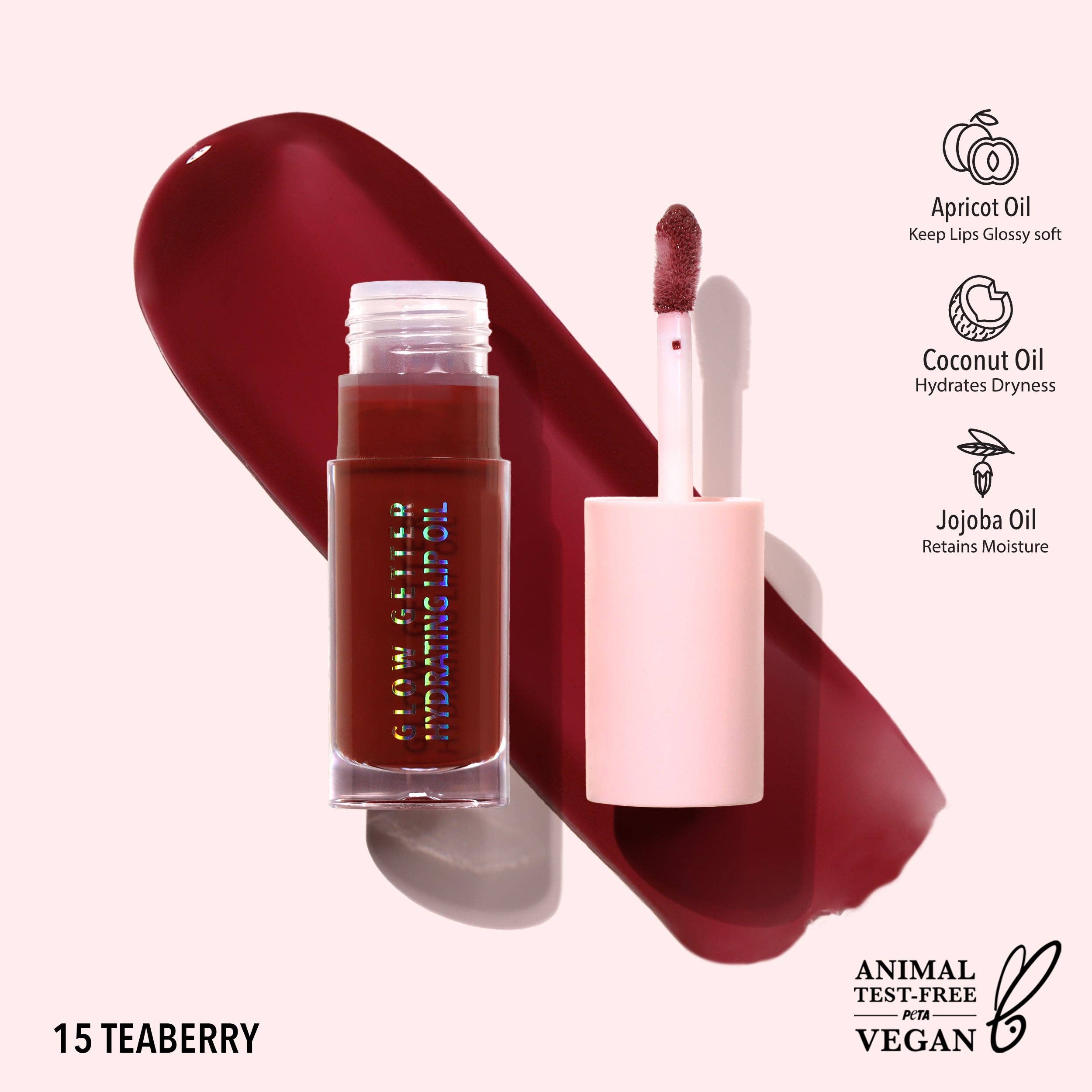 Moira Cosmetics - Wholesale Lip Gloss - Glow Getter Hydrating Lip Oil (015, Teaberry)