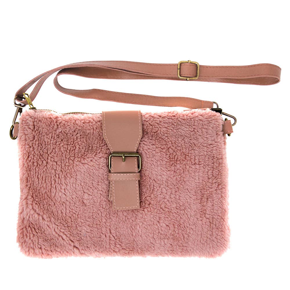 Sensibling Corp. - Wholesale Crossbody Bag - Women's - Sherpa Fleece Belt Crossbody Bag 5