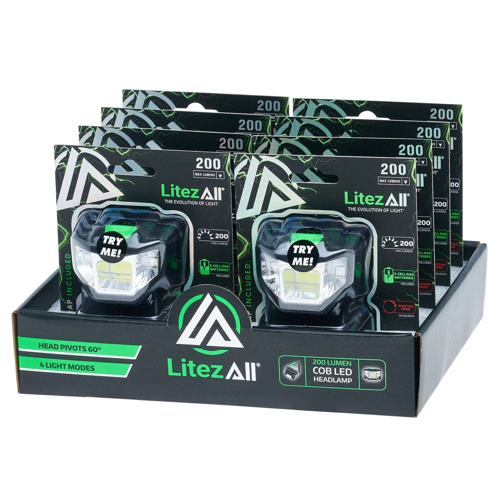 LitezAll - Wholesale Flashlight - LitezAll Quattro 4 Mode LED Head Lamp28