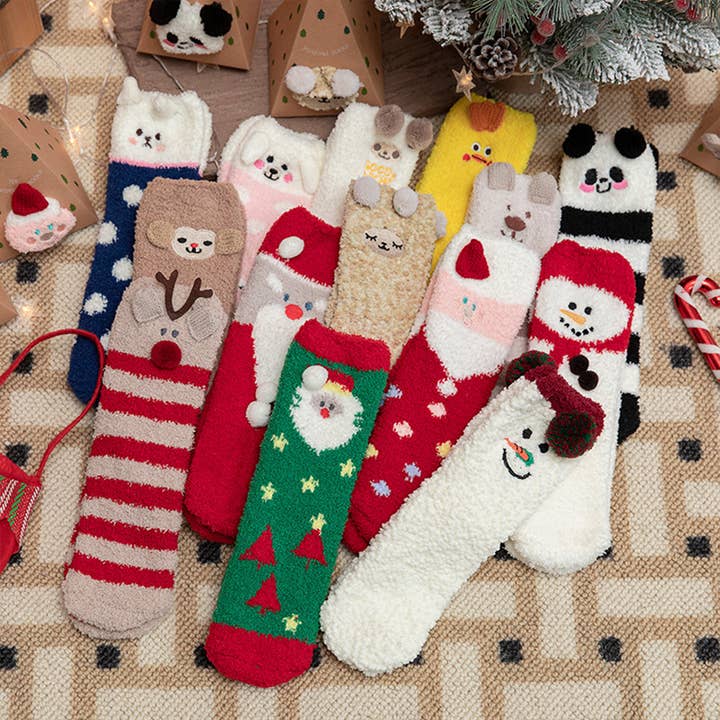 ACCITY - Wholesale Socks - Unisex - SANTA CLAUS FUZZY CHRISTMAS SOCKS GIFTS FOR WOMEN_CWMS07662
