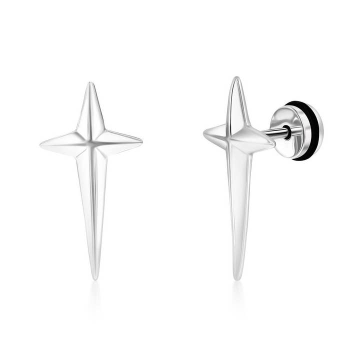 Stainless Steel Cross Stud Earrings for wholesale by Metallo