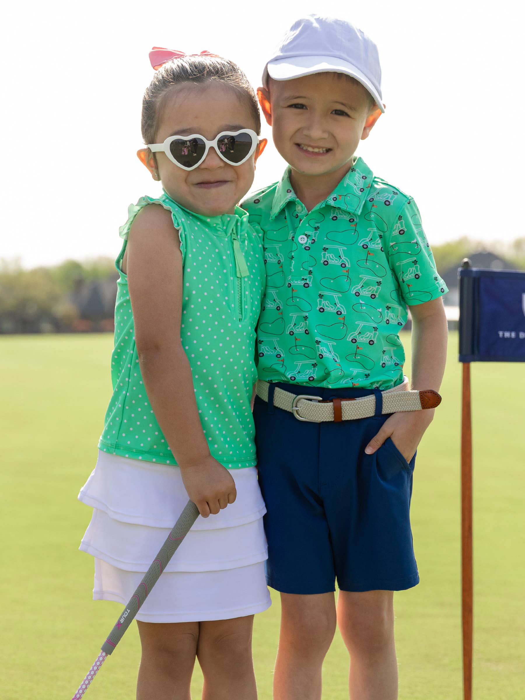 Verde Top Ativo Sem Mangas com Fecho e Folho de Primavera para Meninas com Micro Pontos para venda a revendedores na Faire7
