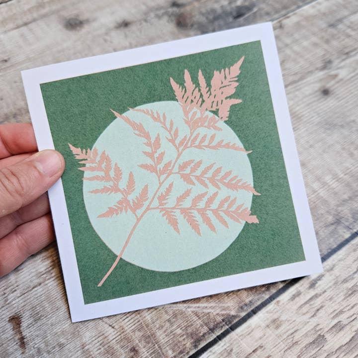 Flotsam Prints - Wholesale Everyday Greeting Card - Fern - Single Square Greetings Card
