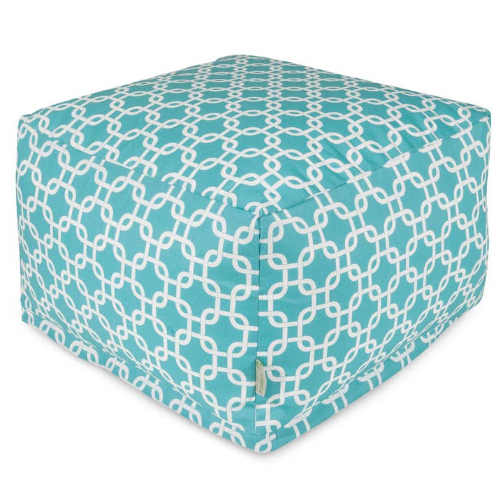 Majestic Home Goods Teal Links Ottoman for wholesale by Majestic Home Goods
